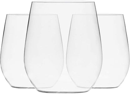 Munfix Disposable Plastic Wine Glasses, Stemless 12 oz Clear Shatterproof Cups - Image 7
