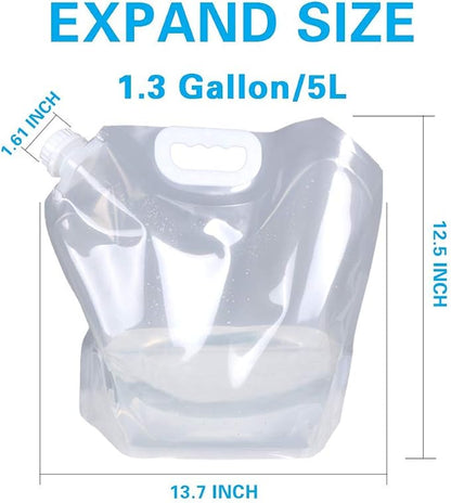 Soddeph Collapsible Water Container Bag, BPA Free Food Grade Clear Plastic - Image 2