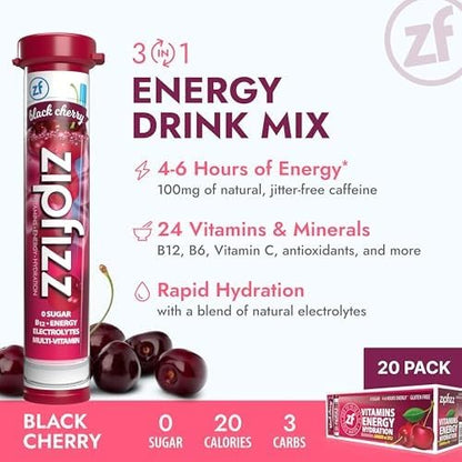 Zipfizz Daily Energy Drink Powder, 20 Pack | 3-in-1 Sustained Energy, Rapid - Image 4
