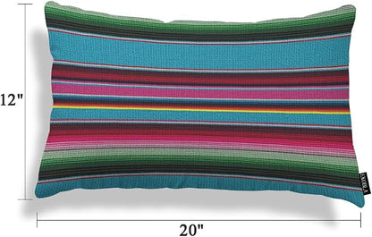 EKOBLA Decorative Lumber Cushion Case Mexican Stripes Pattern Ethnic Cinco De - Image 5