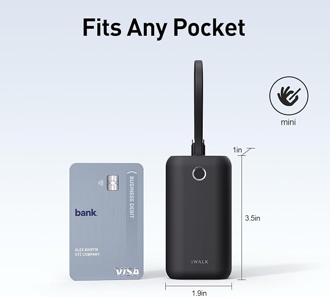 iWALK Mini Portable Charger 10, 22.5W USB-C Fast Charging Power Bank - Image 2