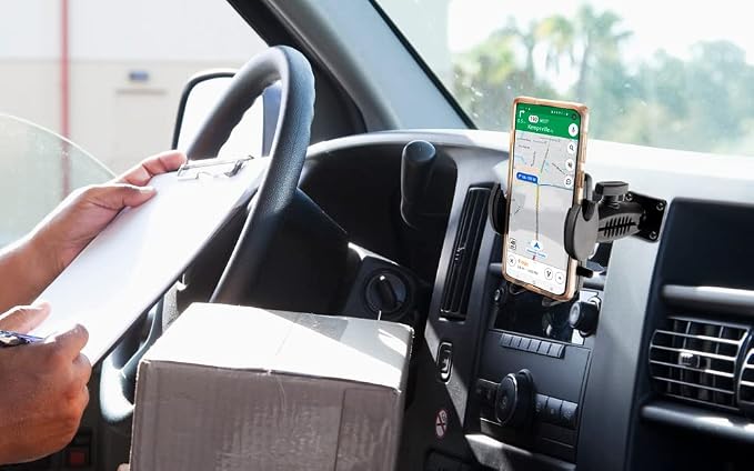 ARKON Mounts Drill-Base Mega Grip Phone Mount | Universal Phone Fit | 360° - Image 5