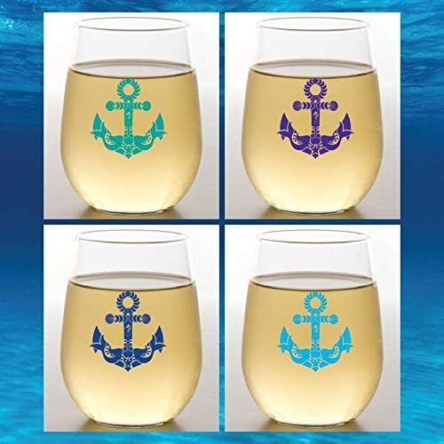 Set of 4 Shatterproof Designer 16 oz Plastic Wine Glasses MADE in the USA - Image 4