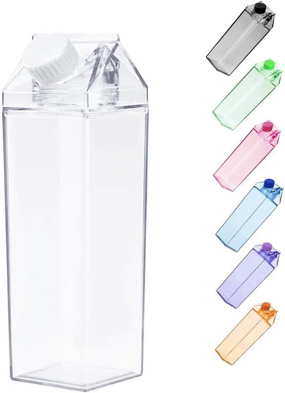 Jinberry 500ml/17Oz Cute Clear Milk Carton Water Bottle Portable Drinkware by Unknown