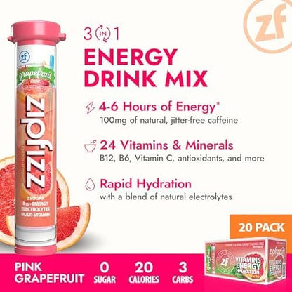 Zipfizz Daily Energy Drink Powder, 20 Pack | 3-in-1 Sustained Energy, Rapid - Image 4