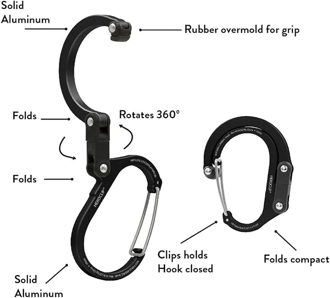 GEAR AID HEROCLIP 360° Swivel Carabiner Gear Clip and Hook - Image 3