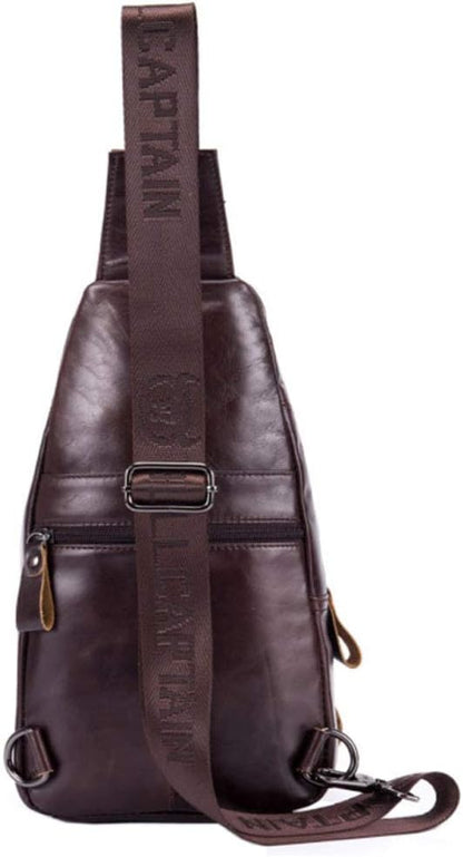 Hebetag Leather Sling Bag Crossbody Backpack - Image 4