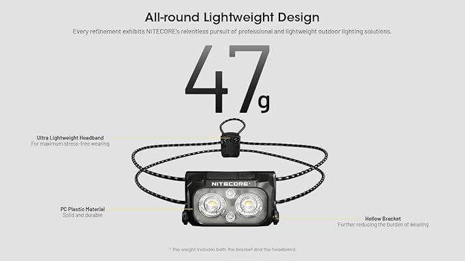 Nitecore NU25 MCT UL 400 Lumen Ultralight USB-C Rechargeble Outdoor Headlamp - Image 5