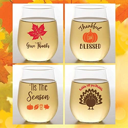 Set of 4 Shatterproof Designer 16 oz Plastic Wine Glasses MADE in the USA - Image 2