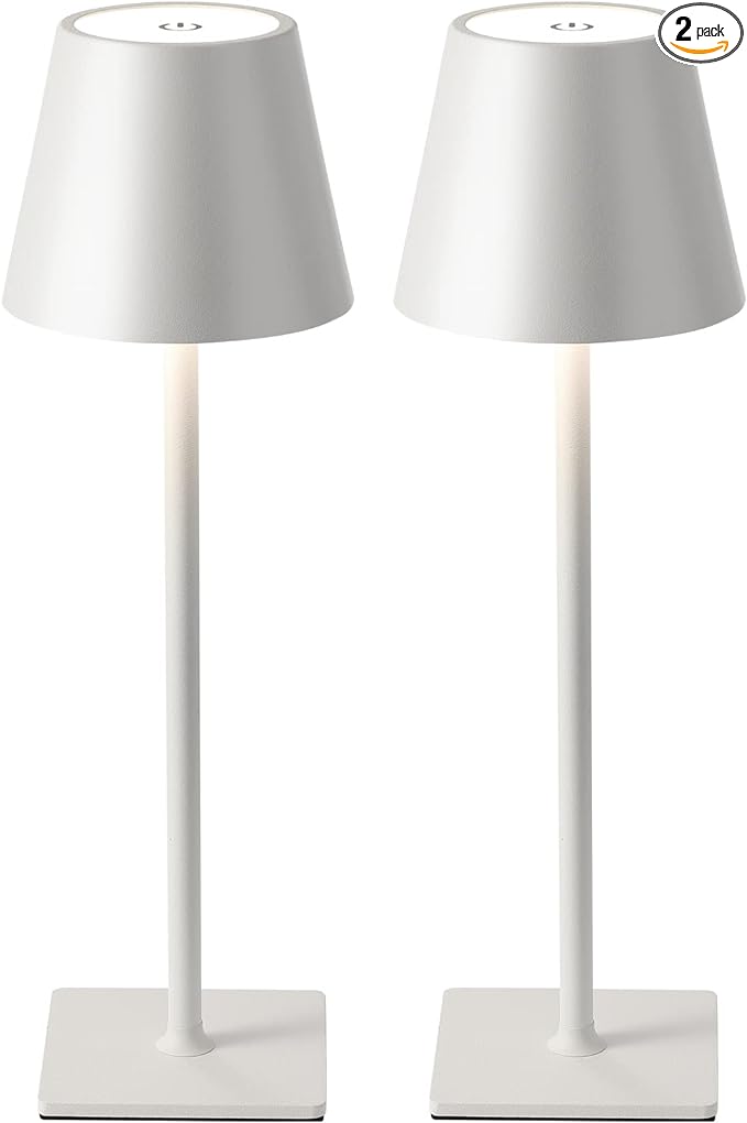KDG 2 Pack Cordless Table Lamp, Portable LED Desk Lamp, 5000mAh Battery Operated by KDG