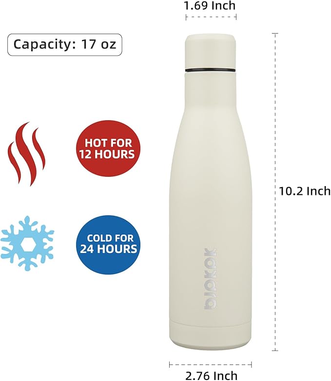 BJPKPK 17oz Insulated Water Bottles Stainless Steel Sports Water Bottles Keep - Image 2