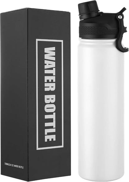 Insulated Water Bottle 24oz, Stainless Steel Double Wall Vacuum Sports Flask by ERTOOE