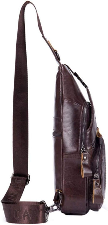 Hebetag Leather Sling Bag Crossbody Backpack - Image 3