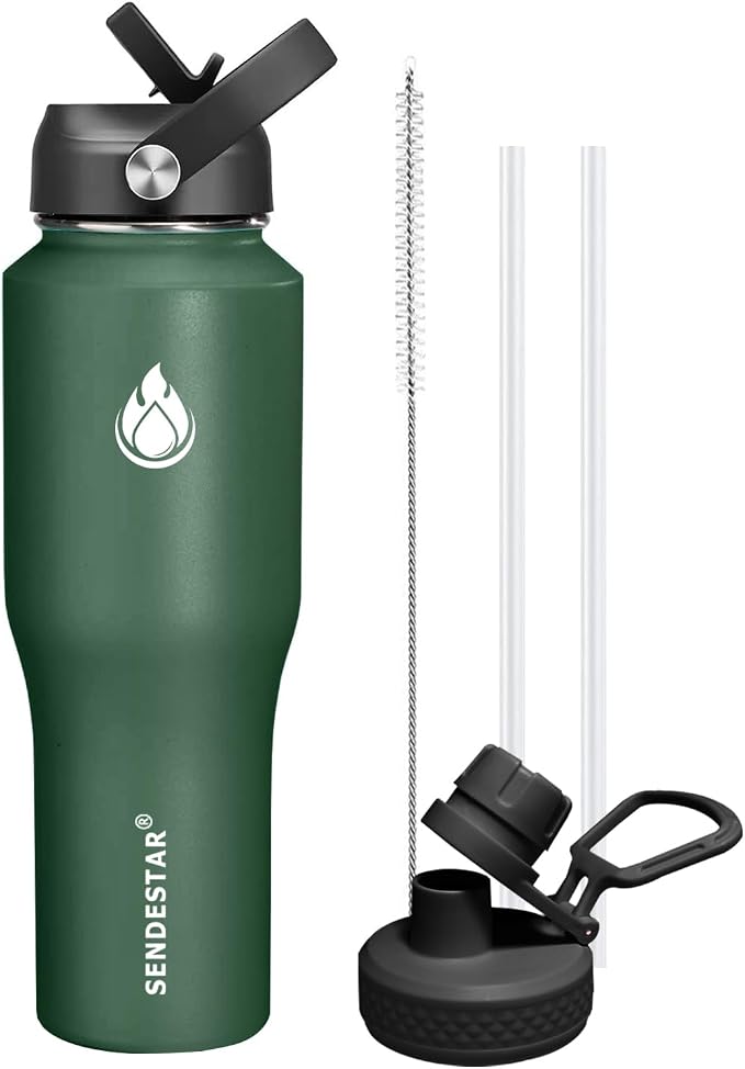 SENDESTAR Water Bottle, Wide Mouth Stainless Steel Vacuum Insulated Double Wall by Sendestar