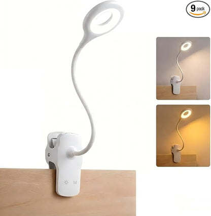 Reading Light, 28 LEDs Rechargeable Clip on Lamp, 3 Color x 3 Brightness Clip by LACOKI