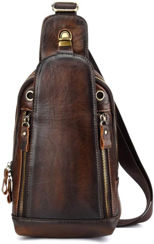 Hebetag Leather Sling Bag Crossbody Backpack by Hebetag
