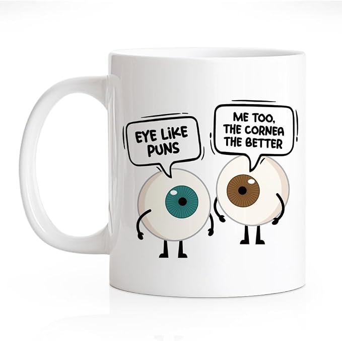 RZHV Eye Like Puns Me To The Cornea The Better 11 Oz Novelty Mug, Funny Coffee by RZHV