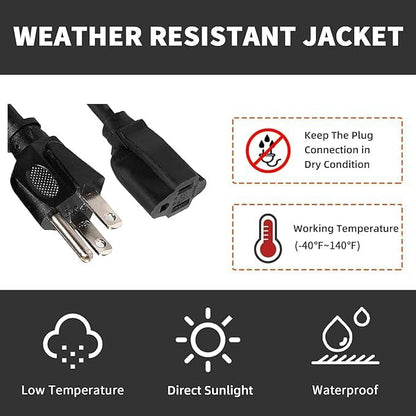 Indoor Outdoor Extension Cord Weatherproof, UL Certified, 10 Gauge 12FT Black 3 - Image 6