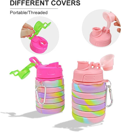 Silicone Collapsible Water Bottles, 16oz（500ml） Portable Foldable Expandable - Image 9