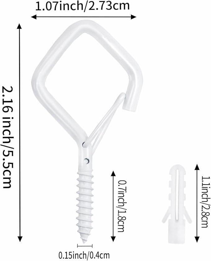 15 Pcs White Eye Hooks Screw Heavy Duty, Ceiling Hooks - Image 2