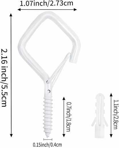 60 Pcs White Eye Hooks Screw Heavy Duty, Ceiling Hooks - Image 2