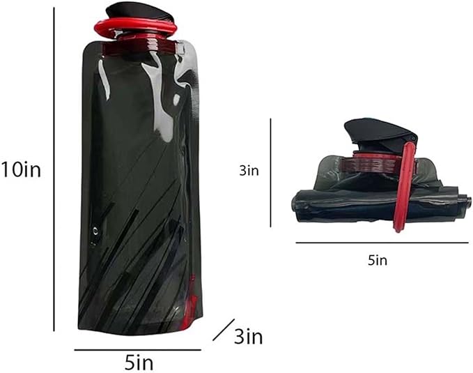 4 Pack 25oz Collapsible Water Bottles, 4 Colors Reusable Leakproof Water Bags - Image 4