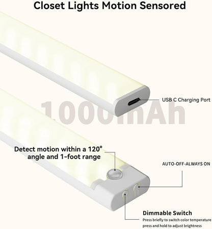 Under Cabinet Lighting Wireless, 3 Packs Rechargeable Motion Sensor Light - Image 2