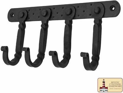 "Mystic Colonial Rustic Cast Iron Wall Mounted Coat Rack - Image 5