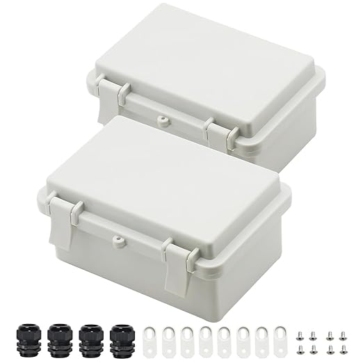 Zulkit 2pcs Junction Box ABS Plastic Dustproof Waterproof IP65 Electrical Boxes by Zulkit