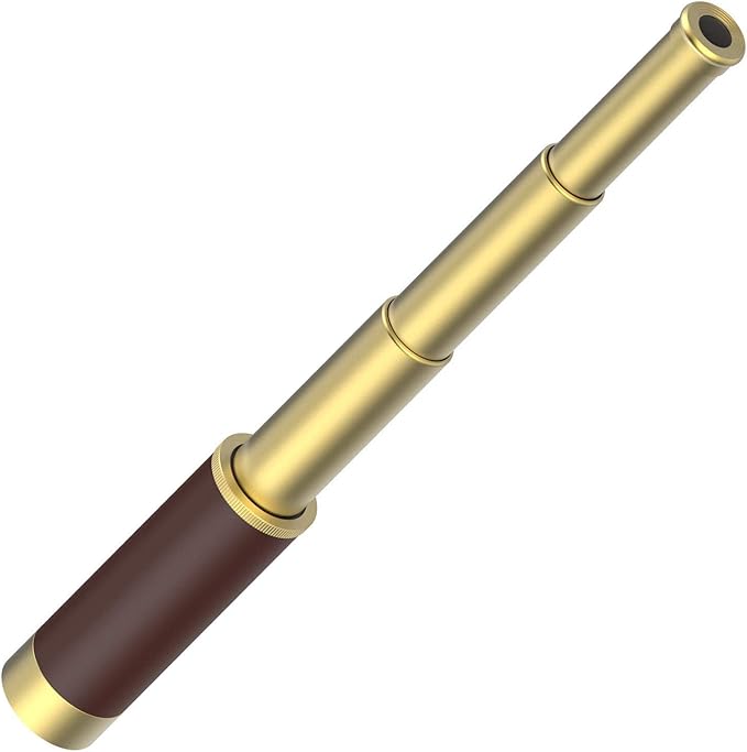 Pirate Monocular Telescope, 25x30 High Powered Zoomable Collapsible Brass by SSZS
