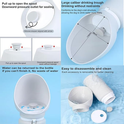 Foldable Portable Dog Water Bottle, 2 in 1 Integrated Collapsible Dog Water - Image 3