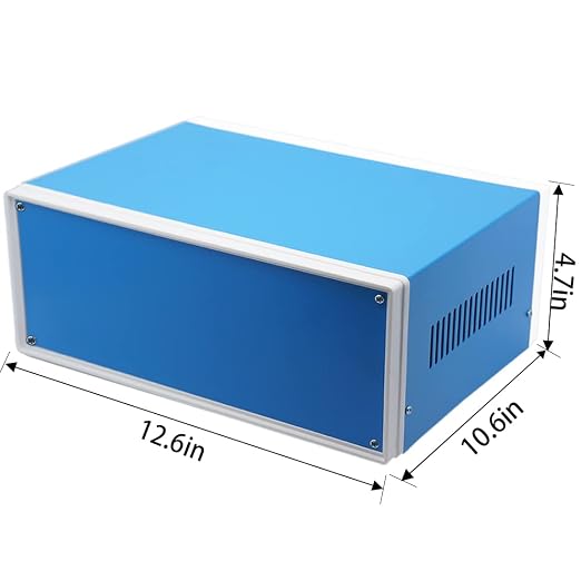 Zulkit Electronic Enclosures Blue Metal Enclosure Project Case DIY Box Junction - Image 2