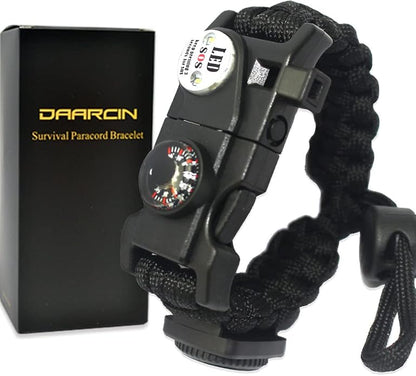 Survival Paracord Bracelet, Fire Starter, Waterproof SOS Light, Adjustable AK87 - Image 7