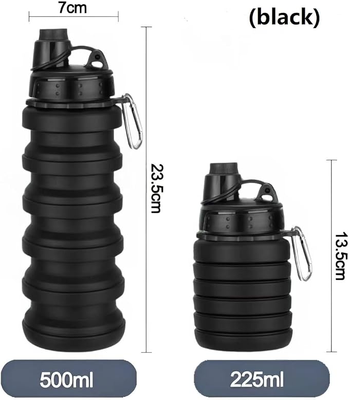 Collapsible Water Bottles 3 PackTravel water bottle Sports Portable Water - Image 2