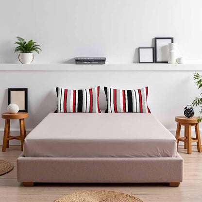 Vertical Lines Striped Pillow Covers 12 X 20 Black White Grey Red Watercolor - Image 7