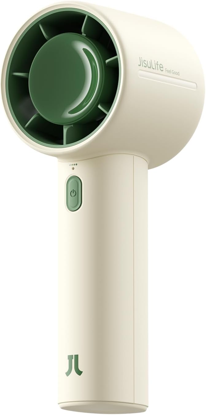 JISULIFE Handheld Turbo Fan, 4000mAh Rechargeable Portable Fan by LivechillStaycool