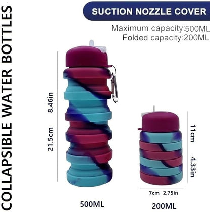 Collapsible Water Bottles 2 Pack 16oz, Travel Portable Sport Water Bottle - Image 6
