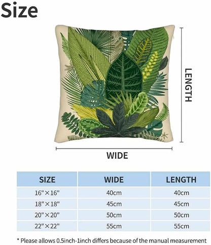 Tropical Leaves Palm 18x18 Throw Pillow Covers Set of 2 Green Tree Banana Leaf - Image 6