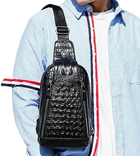 Hebetag Crocodile Genuine Leather Sling Bag Backpack - Image 4