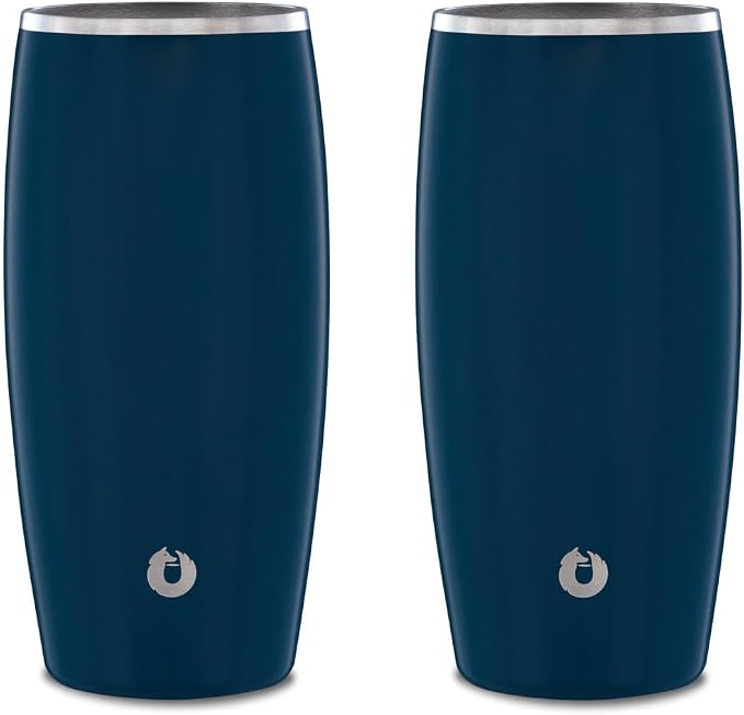 SNOWFOX Premium Vacuum Insulated Stainless Steel Beer Glass, Home Bar by Snowfox
