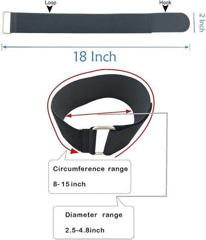 YiwerDer 6Pcs 18" x 2" Nylon Heavy Duty Reusable Hook and Loop Cinch Straps - Image 2