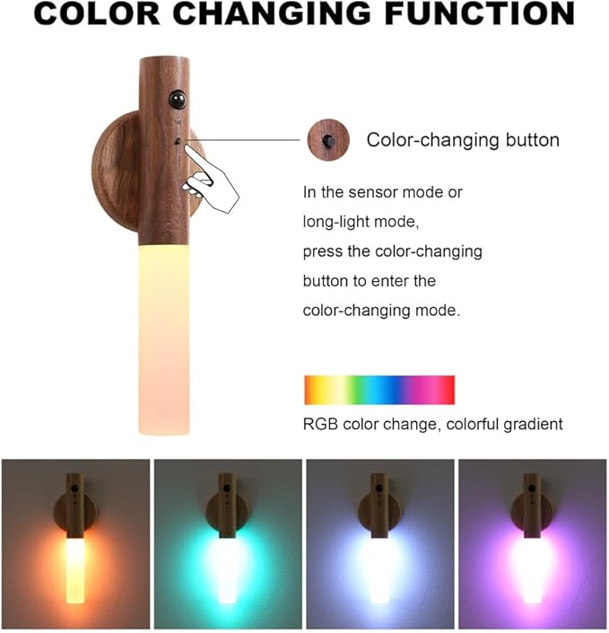 LANDGOO 2 Pack Walnut Night Lights - Image 4