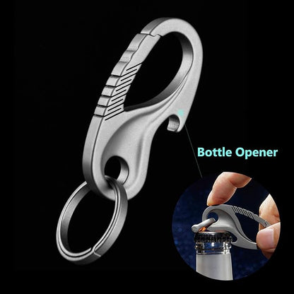 TISUR Titanium Carabiner Keychain Clip, Anti-Lost Key Ring Holder, Self-Locking - Image 3