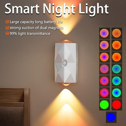 Rechargeable Motion Sensor Night Light, Magnetic RGB Color Changing LED Ambient - Image 2