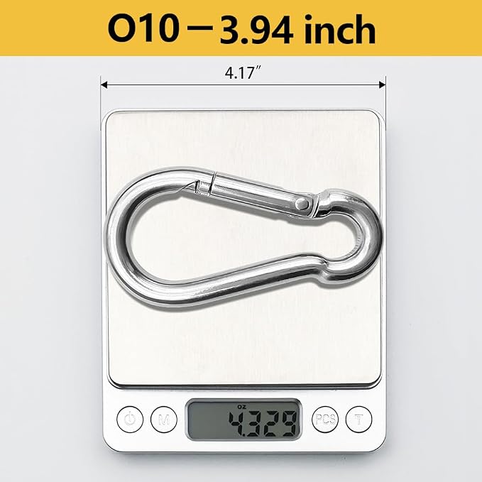 Stainless Steel Carabiner Clips Heavy Duty.Spring Snap Hook Carabiner 12 Pack. - Image 5