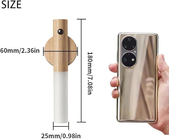 LANDGOO Wooden Motion Sensor Night Lights Magnet Body Sensor Hallway Night - Image 10