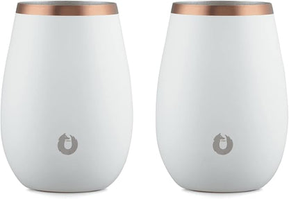 SNOWFOX Premium Vacuum Insulated Stainless Steel Classic White Wine Glass by Snowfox