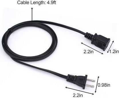2-Pack Extension Cord 2 Prong, 5FT Short and Small Etension Cords Male/Female - Image 7