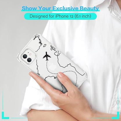 FANXI Minimalist Airplane Travel Map Phone Case Compatible - Image 7