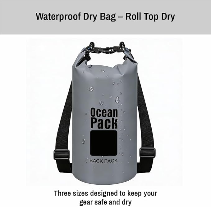 Waterproof Dry Bag Backpack Set of 3 – PVC Roll Top Waterproof Bags - Image 2